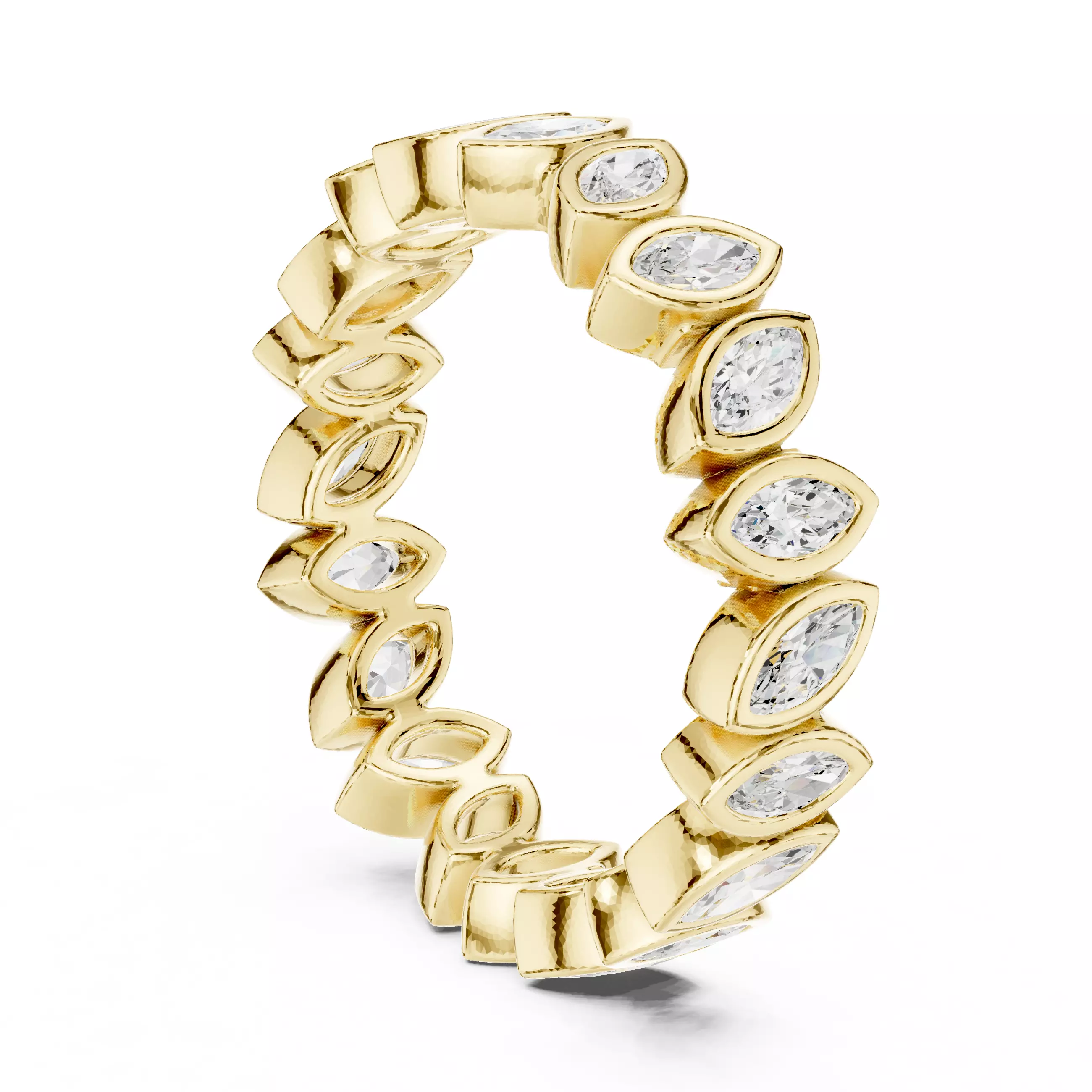 Marquise Cut Bezel Set Stacking Wedding Band 3DM STL Video 3D print model_6