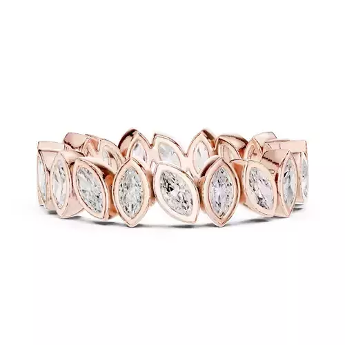 Marquise Cut Bezel Set Stacking Wedding Band 3DM STL Video 3D print model