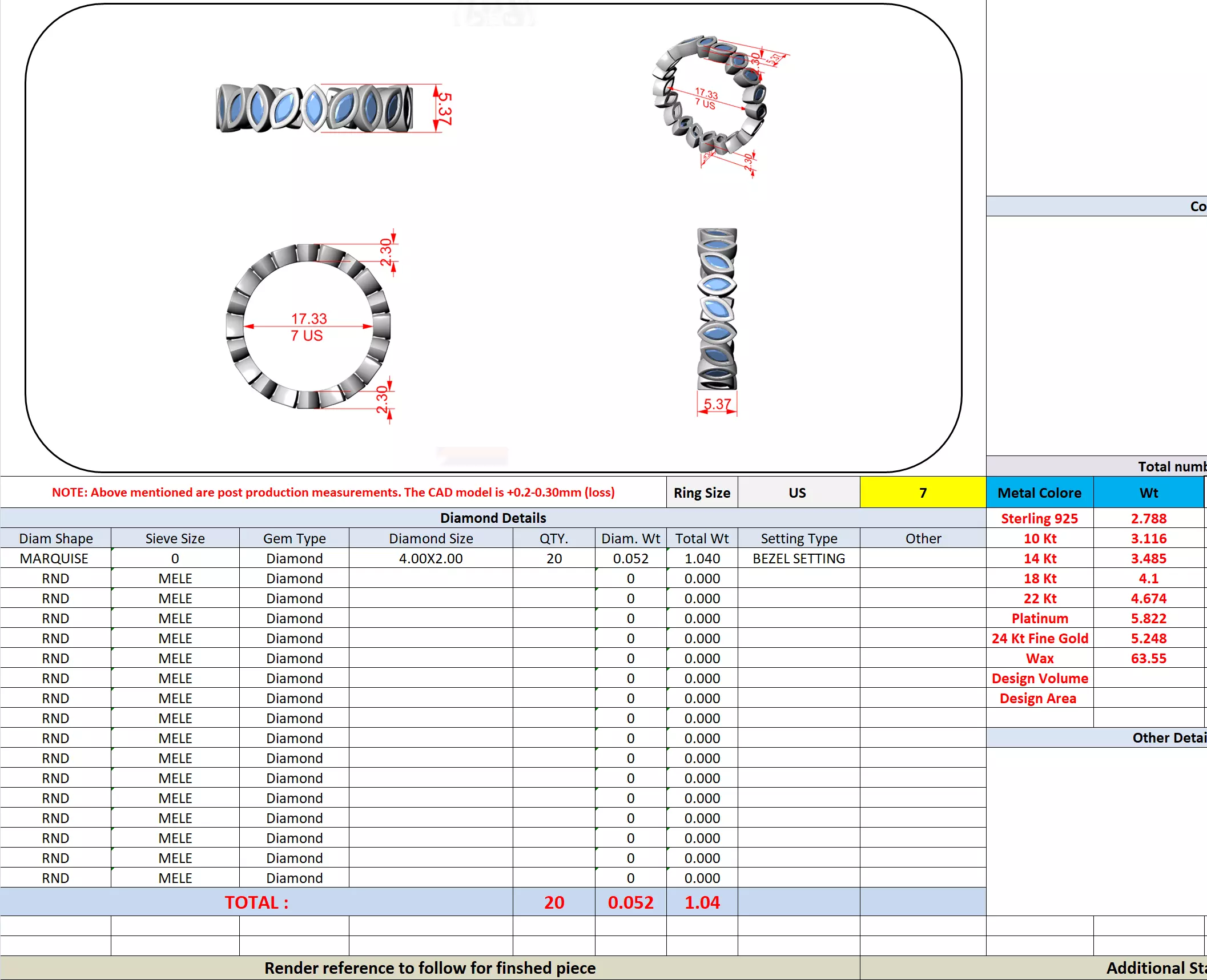 Marquise Cut Bezel Set Stacking Wedding Band 3DM STL Video 3D print model_16