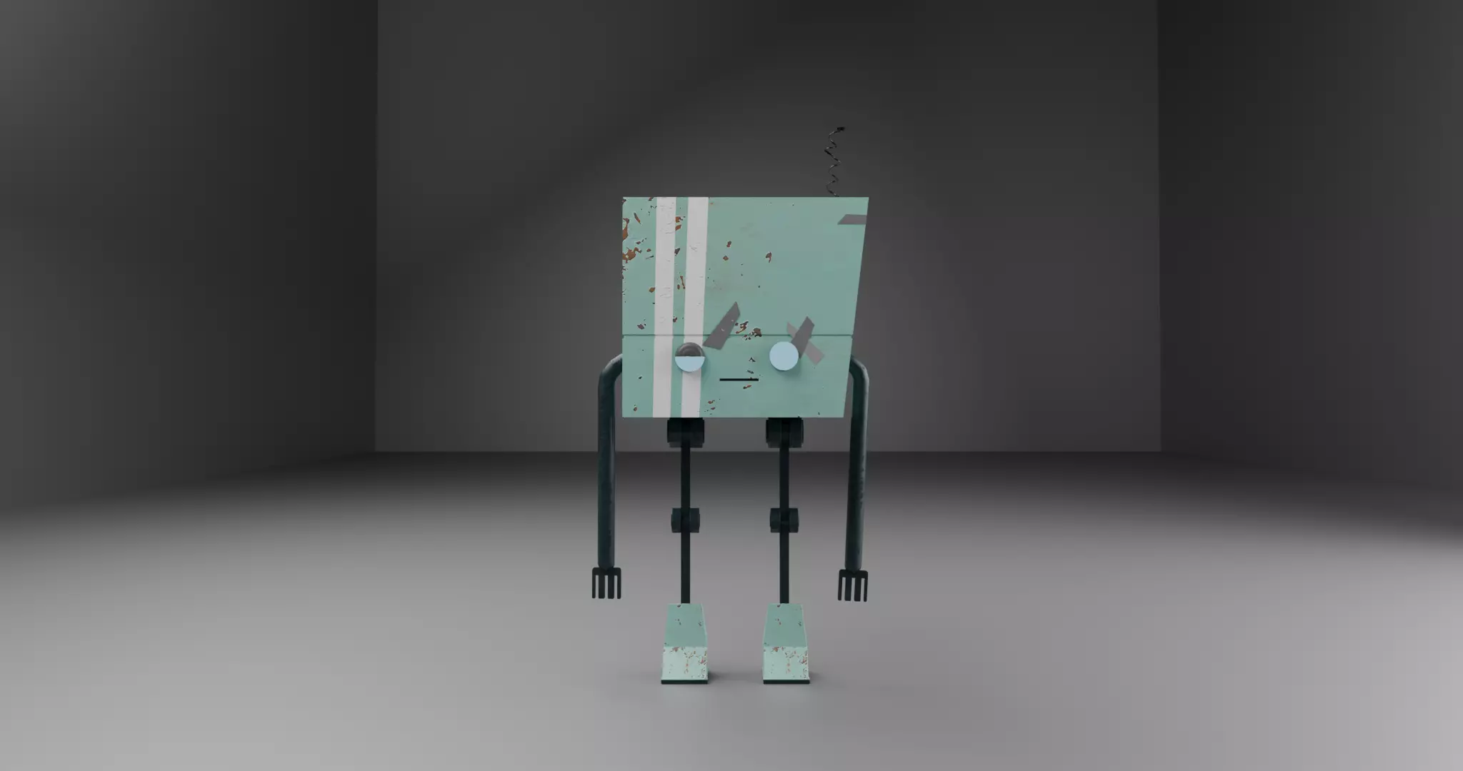 Low Poly Sci Fi Robot Combined- Separated 16 Part Model Low-poly 3D model_0