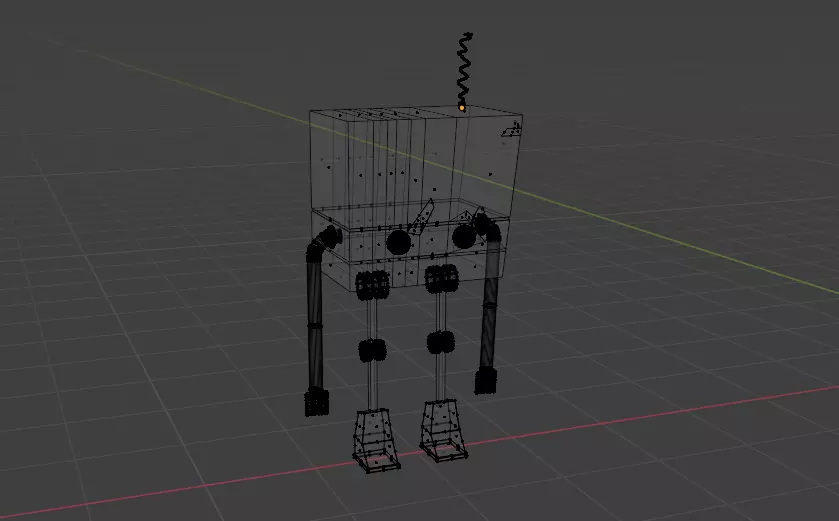 Low Poly Sci Fi Robot Combined- Separated 16 Part Model Low-poly 3D model_8