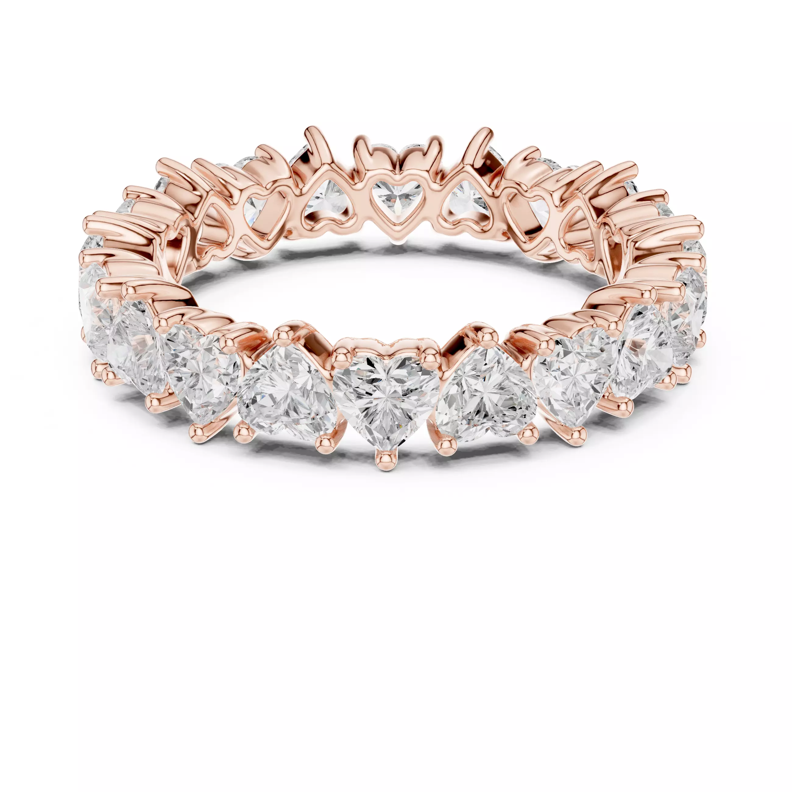 Full Eternity Heart Cut Diamond Wedding Band 3DM STL Video 3D print model_5