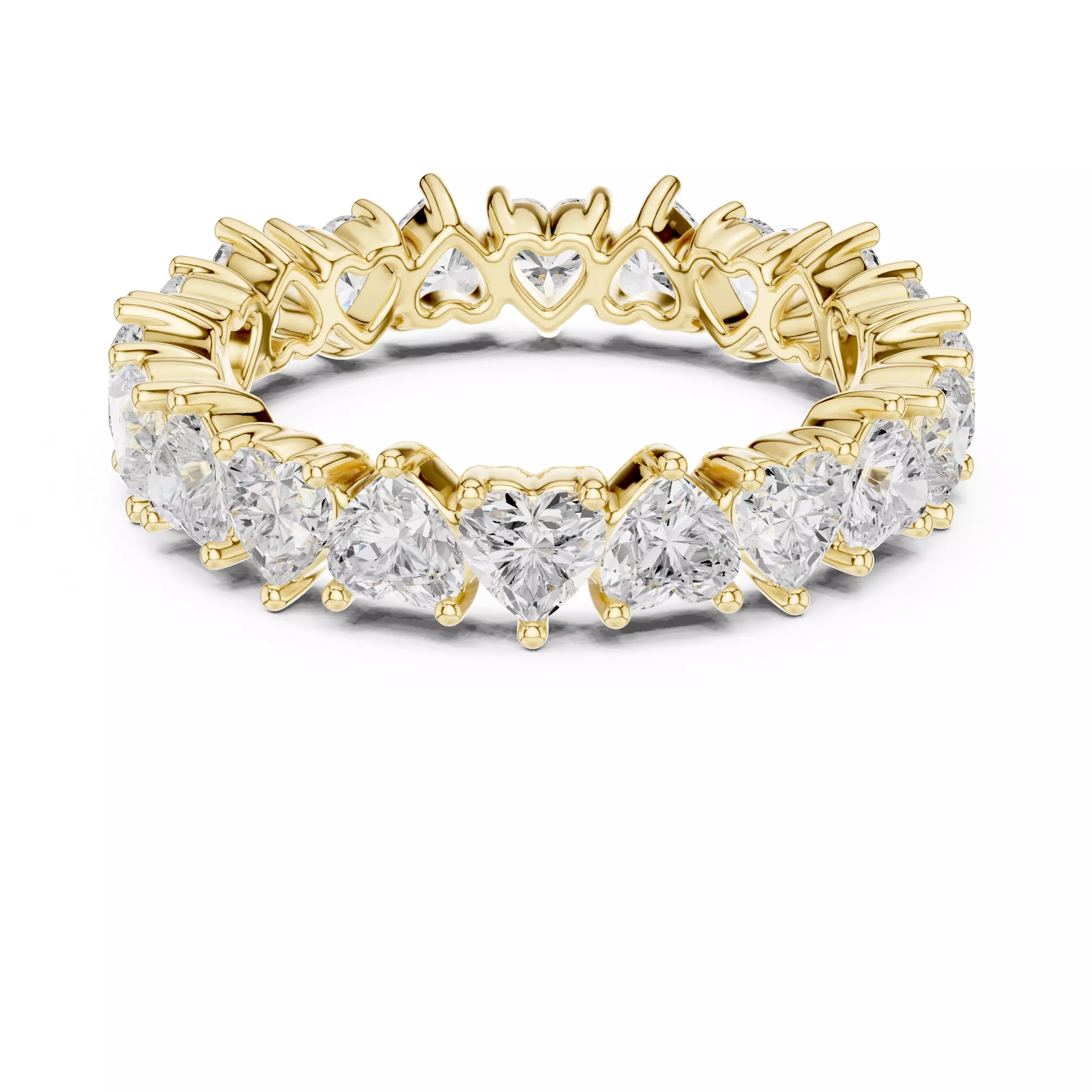 Full Eternity Heart Cut Diamond Wedding Band 3DM STL Video 3D print model_8