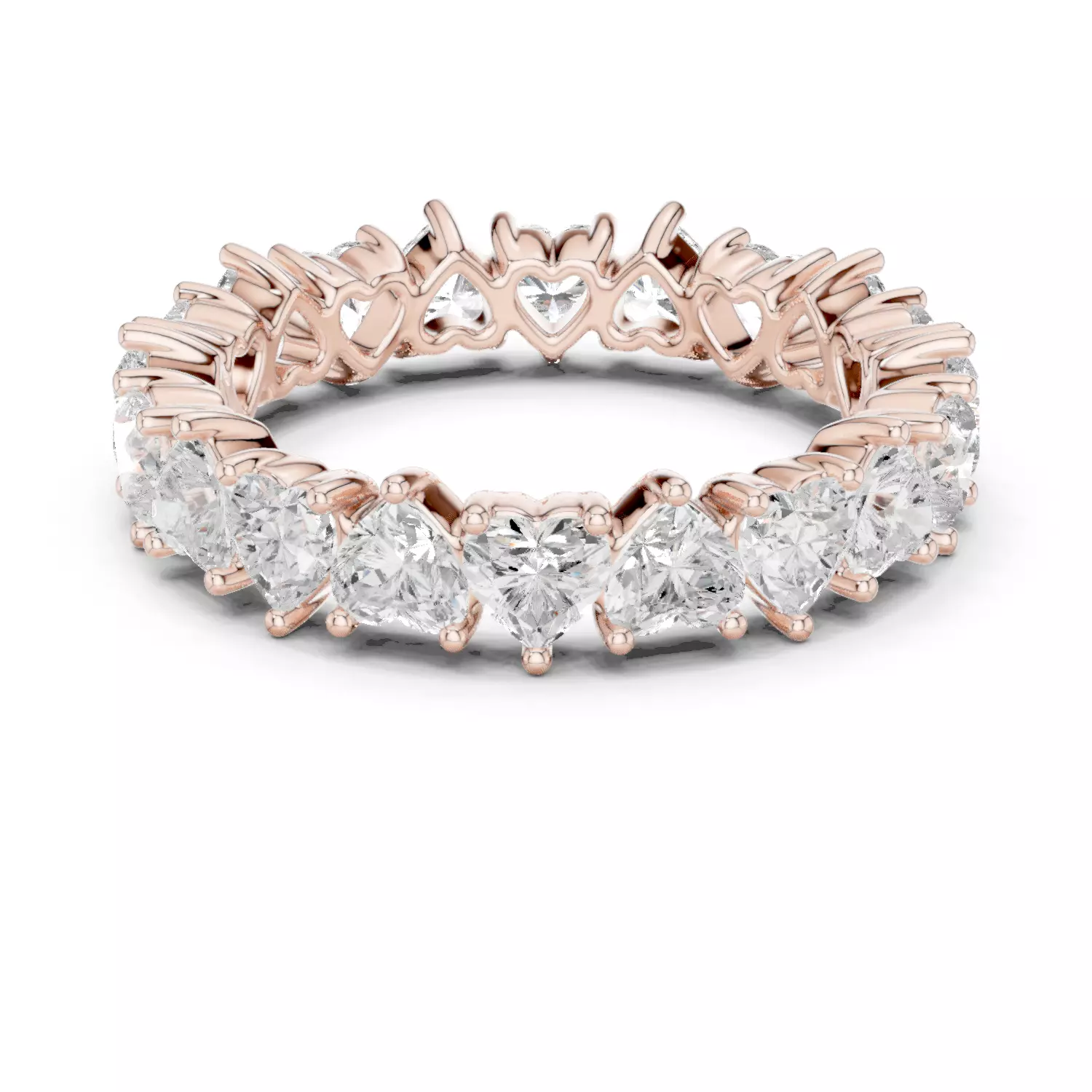 Full Eternity Heart Cut Diamond Wedding Band 3DM STL Video 3D print model_12