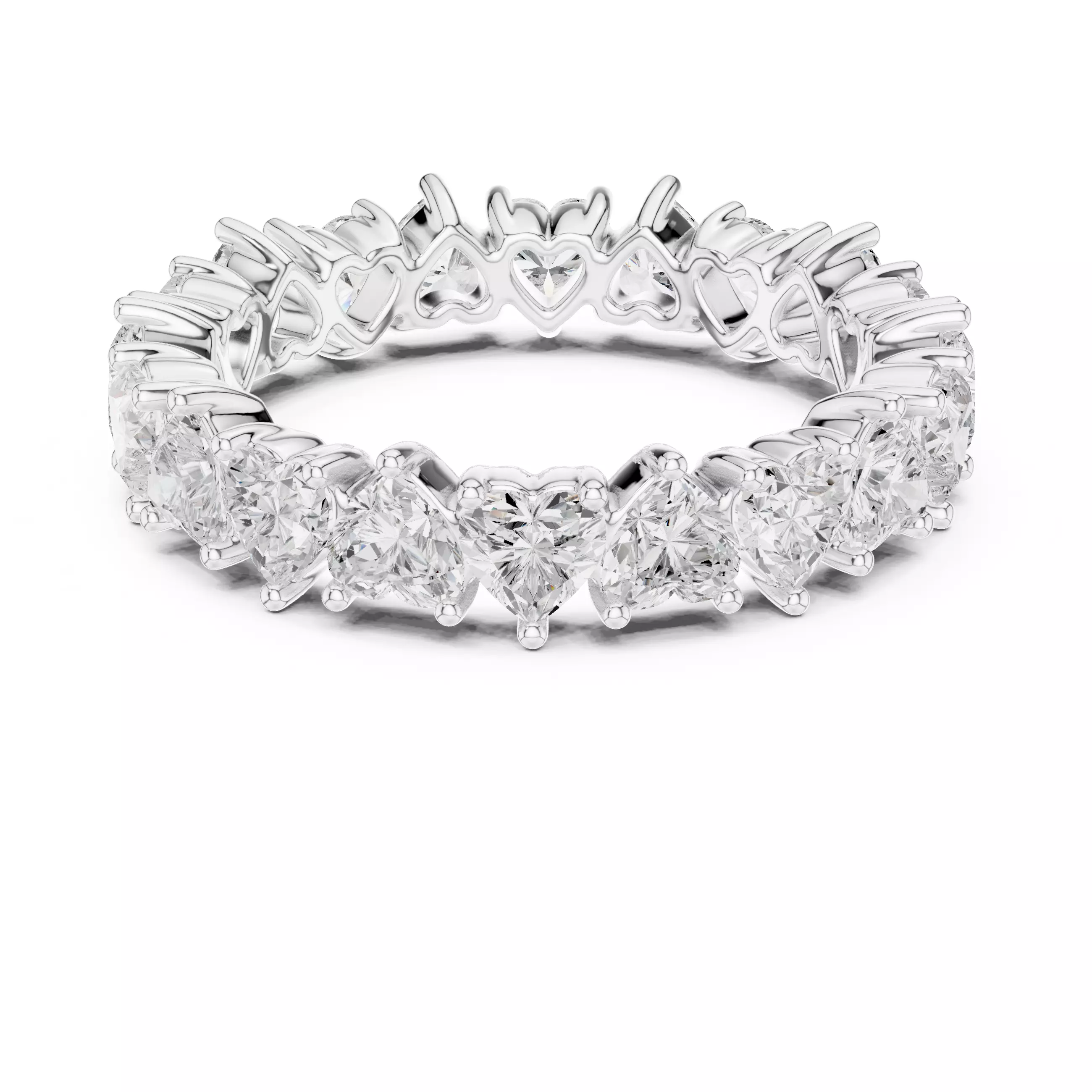 Full Eternity Heart Cut Diamond Wedding Band 3DM STL Video 3D print model_11