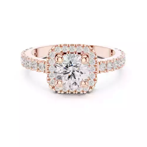 Round Cut Halo Diamond Engagement Wedding Ring 3DM STL Video