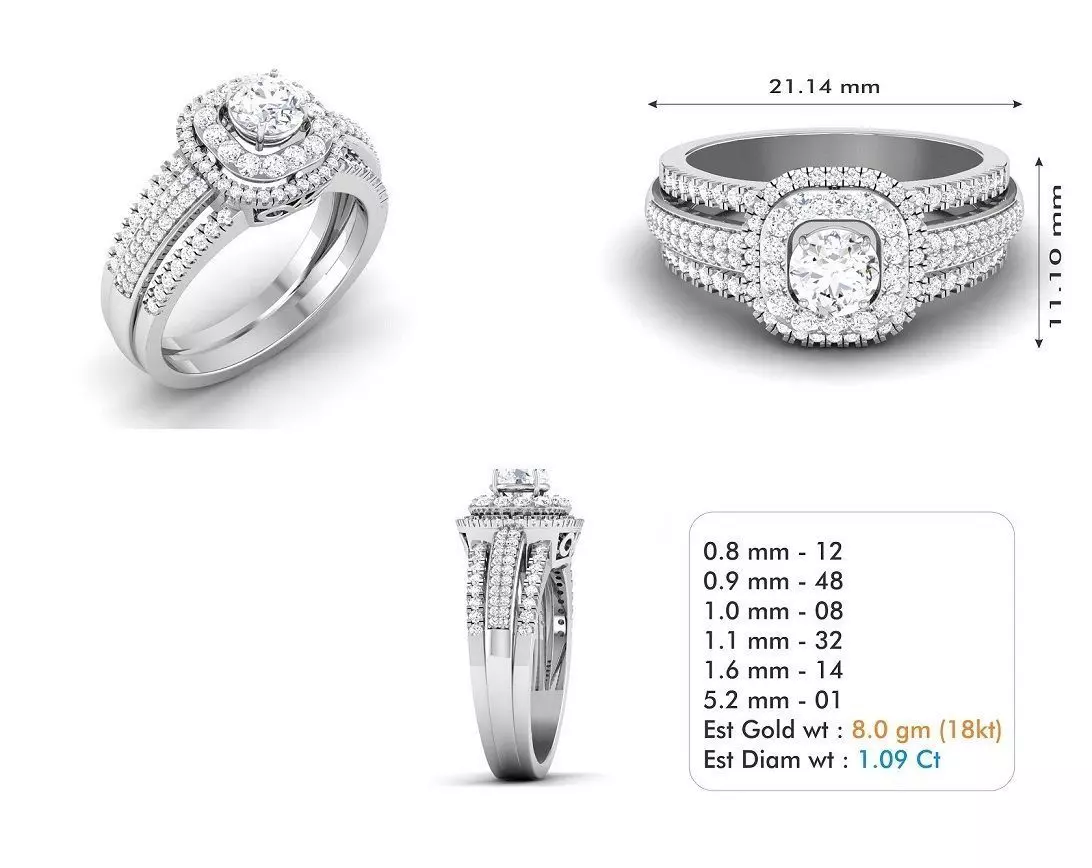 Diamond Wedding Ring  119 3D print model_0