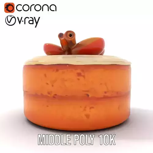 Apple Cinnamon Cake model pack Low-poly 3D model 5