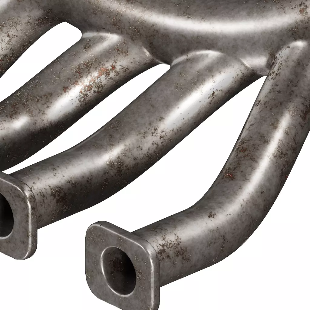 Rusty Vehicle Exhaust Manifold 3D model_3