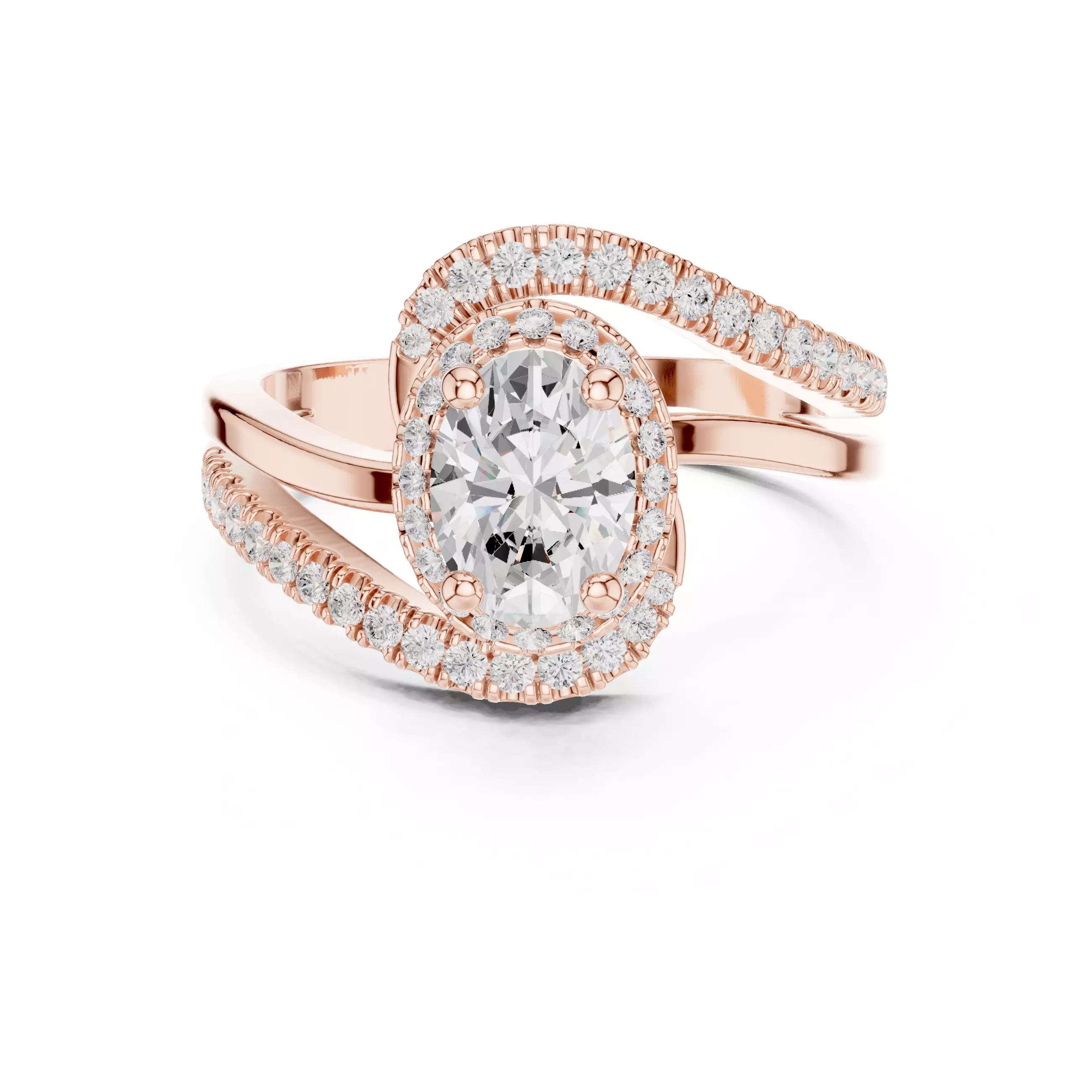 Oval Cut Diamond Engagement Wedding Ring 3DM STL Video 3D print model