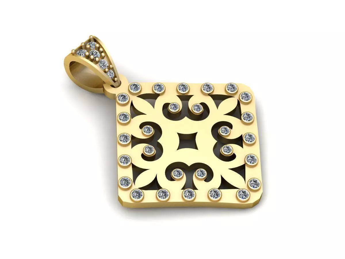 White gold pendant 3d printable model 3D print model