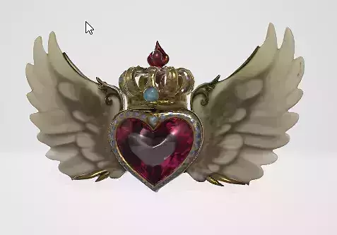 Romantic Heart and Wings Pendant 3D Model