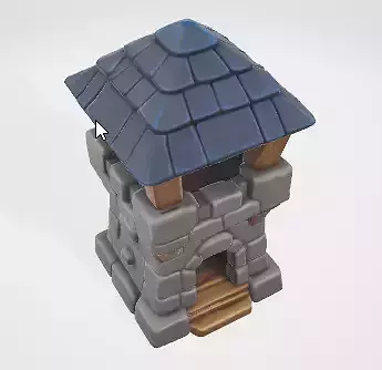 Old Fortress Stone Tower 3D Asset 3D model