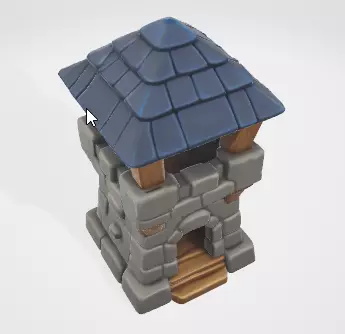 Old Fortress Stone Tower 3D Asset 3D model_0