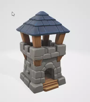 Old Fortress Stone Tower 3D Asset 3D model_2