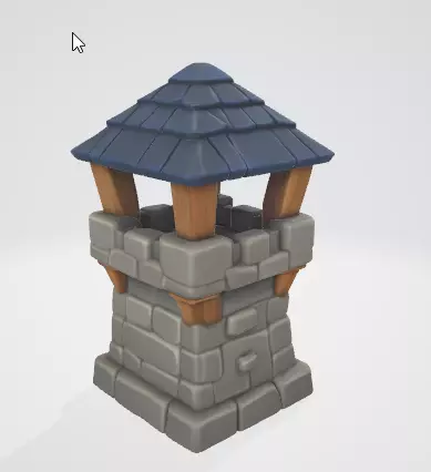 Old Fortress Stone Tower 3D Asset 3D model_1