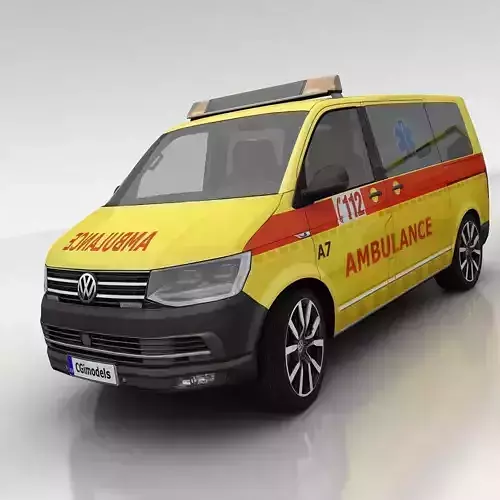 Volkswagen T6 ambulance Low-poly 3D model