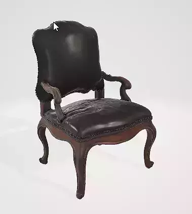 Classic Vintage Wooden Chair 3D Asset 3D model