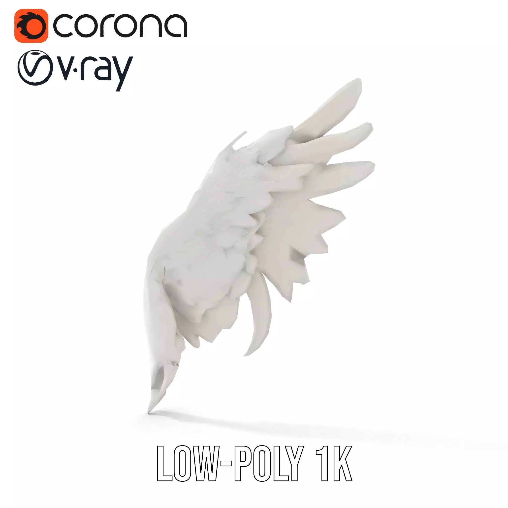 Elegant Feather Wing model pack Low-poly 3D model_8