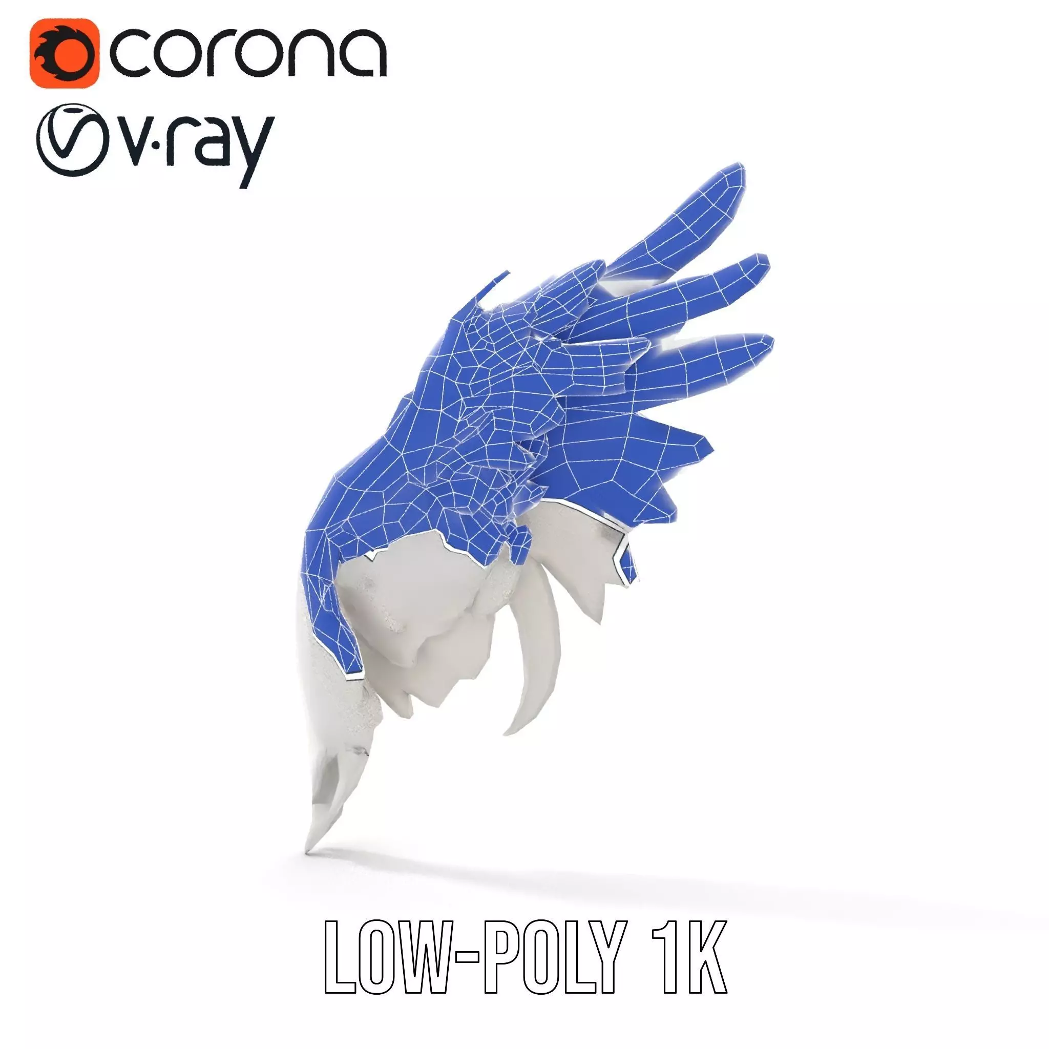 Elegant Feather Wing model pack Low-poly 3D model_26