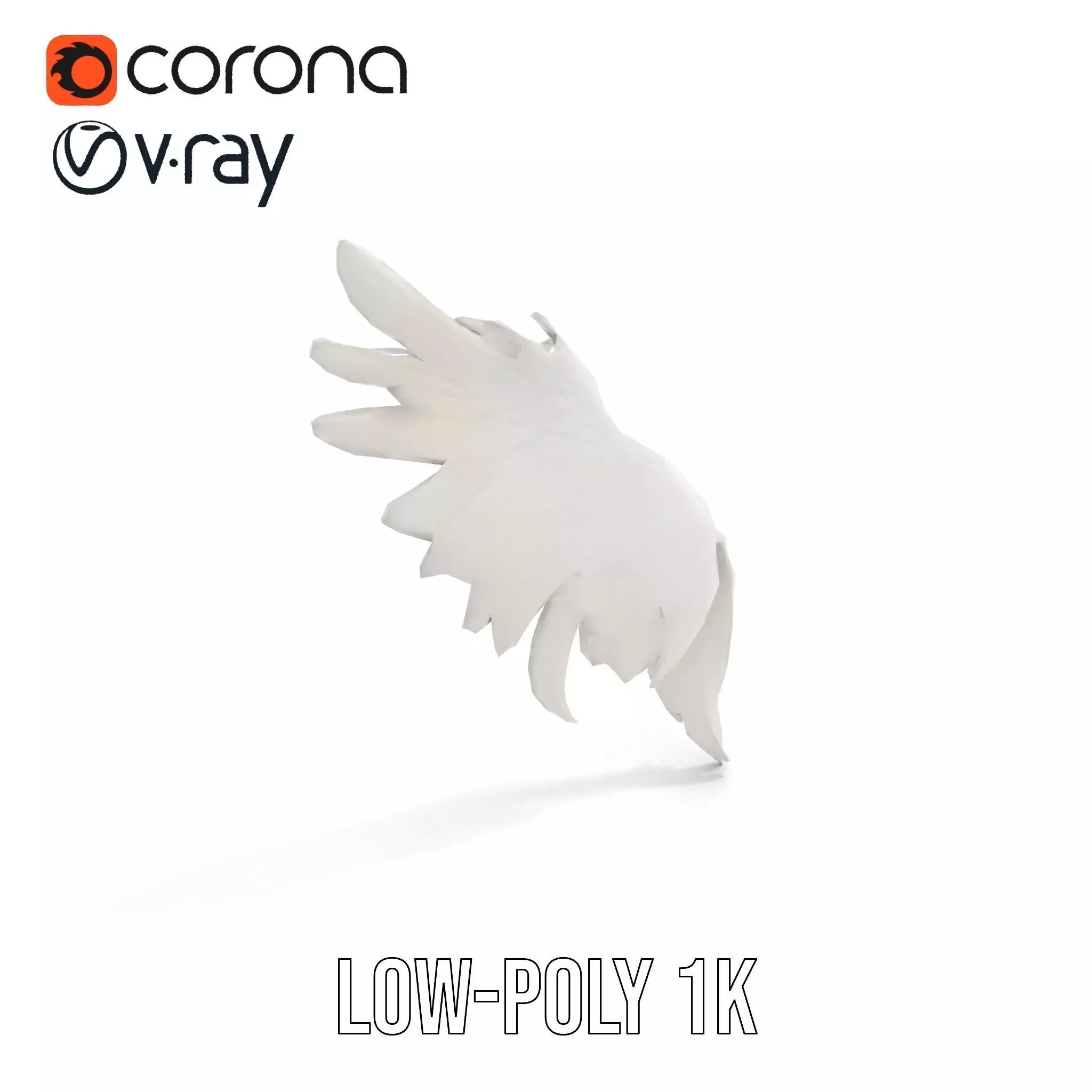 Elegant Feather Wing model pack Low-poly 3D model_18