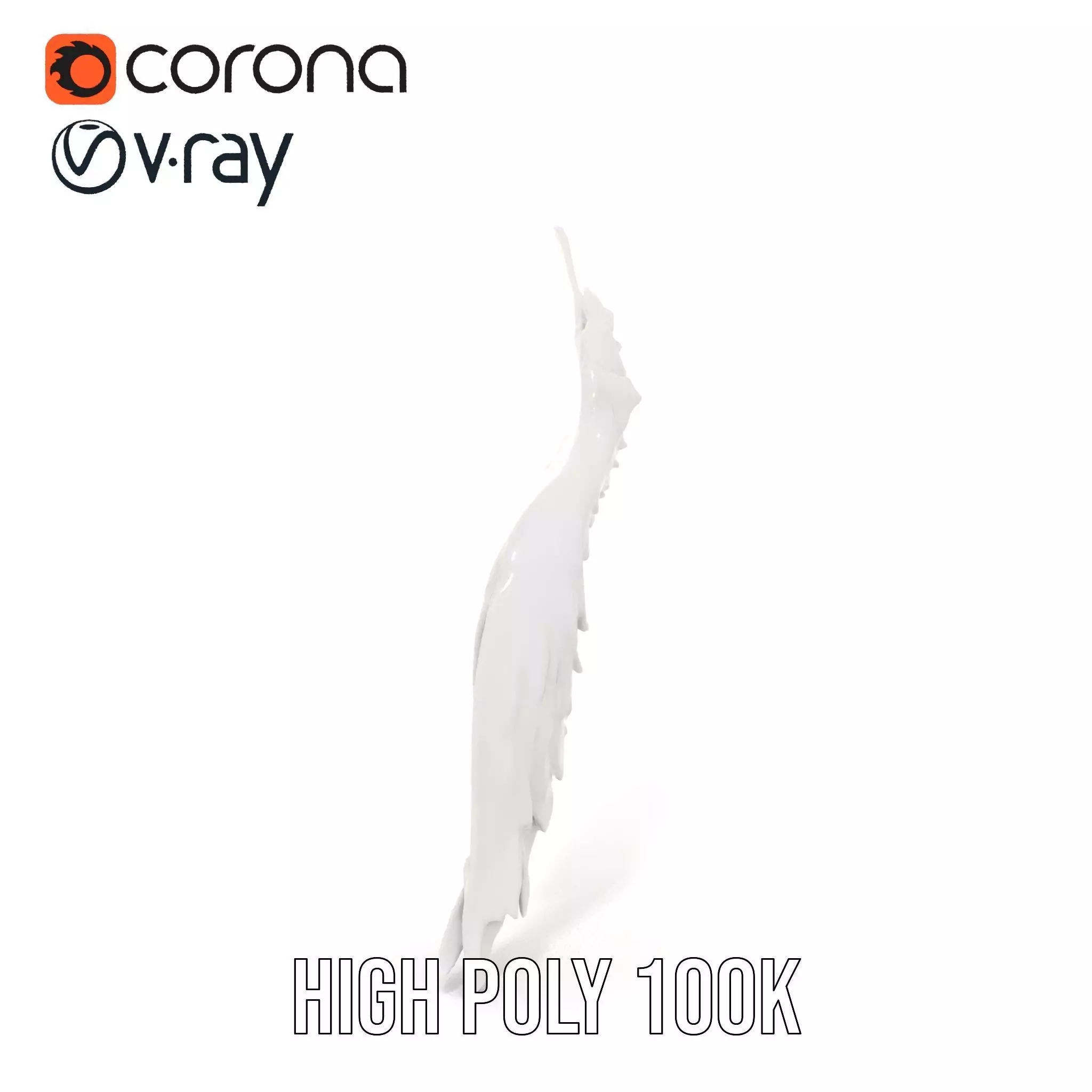 Elegant Feather Wing model pack Low-poly 3D model_16