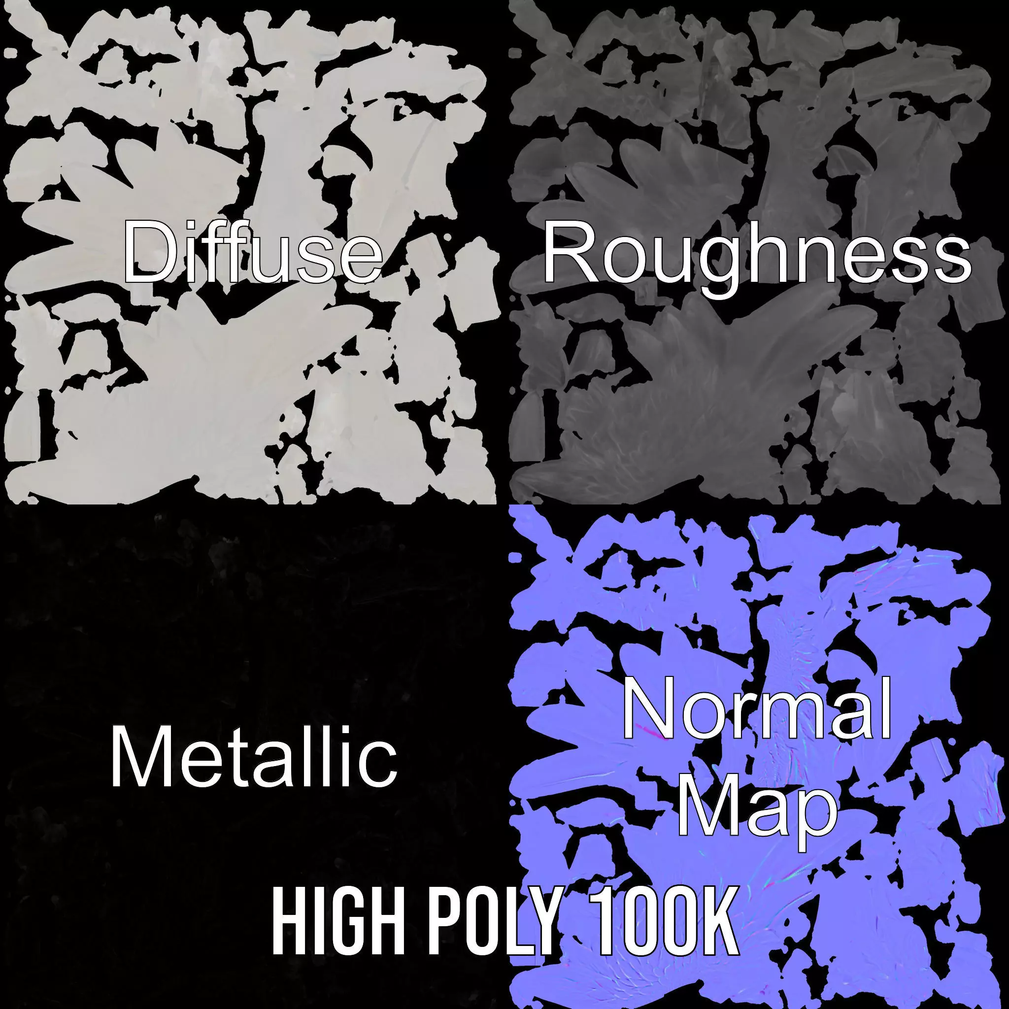 Elegant Feather Wing model pack Low-poly 3D model_4