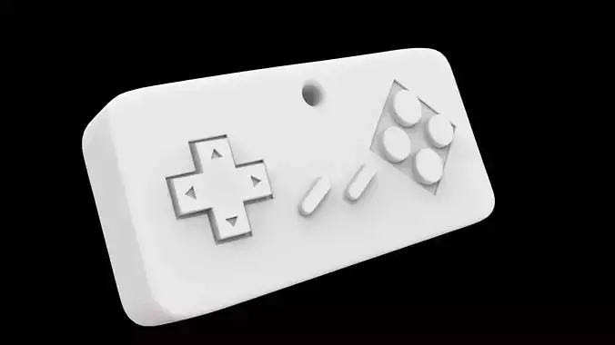 Retro Game Controller Keychain 3D Print Model