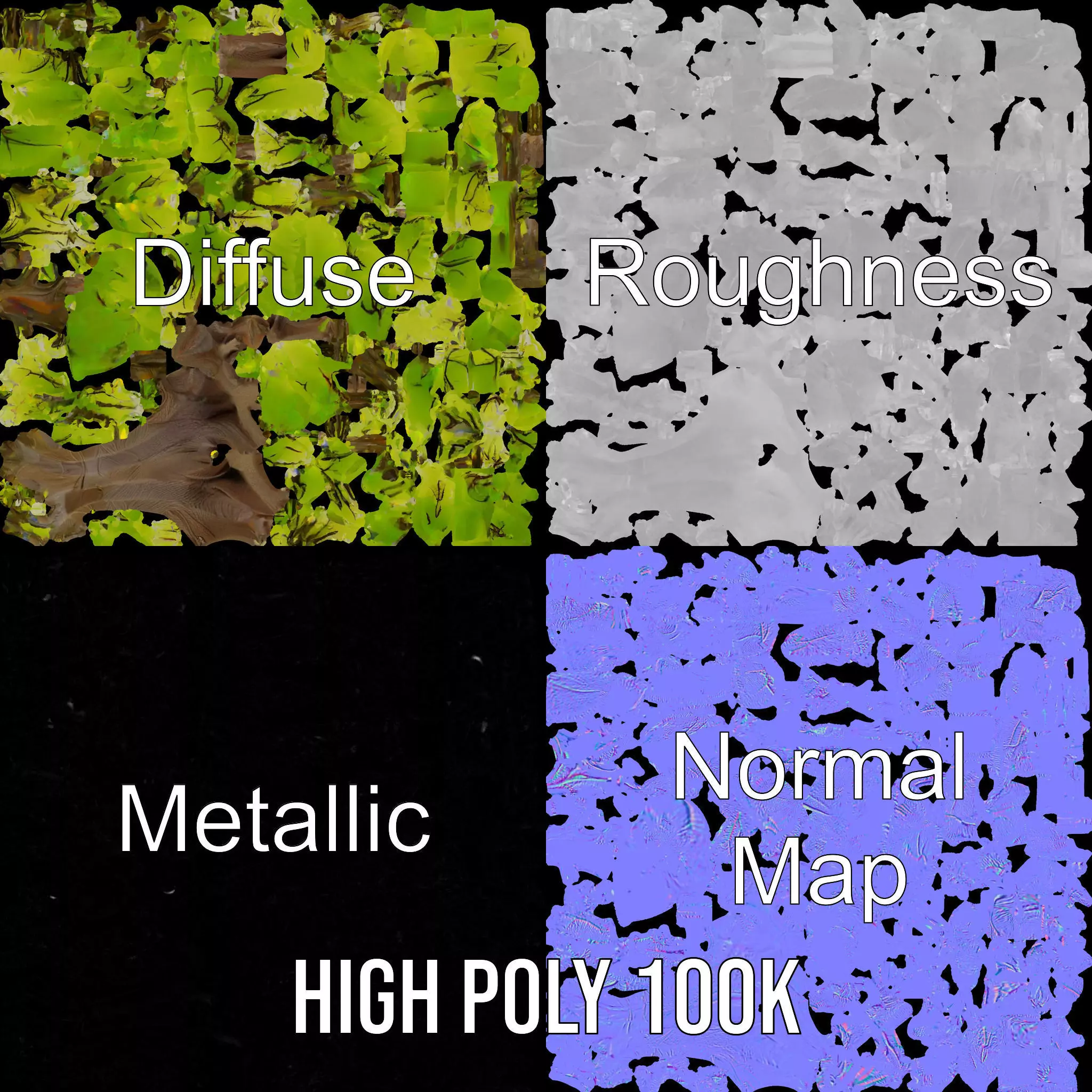 Verdant Elm Tree model pack Low-poly 3D model_4