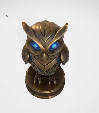 Ornamental Golden Owl 3D Model 3D model_1