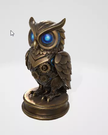 Ornamental Golden Owl 3D Model 3D model_2
