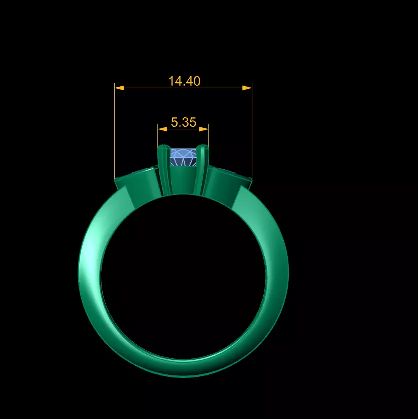 Luxurious Gold Ring with Ruby 3D print model_5