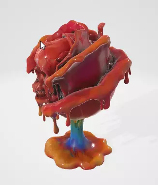 Decorative Skull in Rose 3D Asset 3D model_2