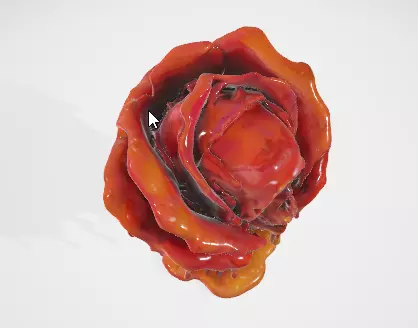 Decorative Skull in Rose 3D Asset 3D model_0