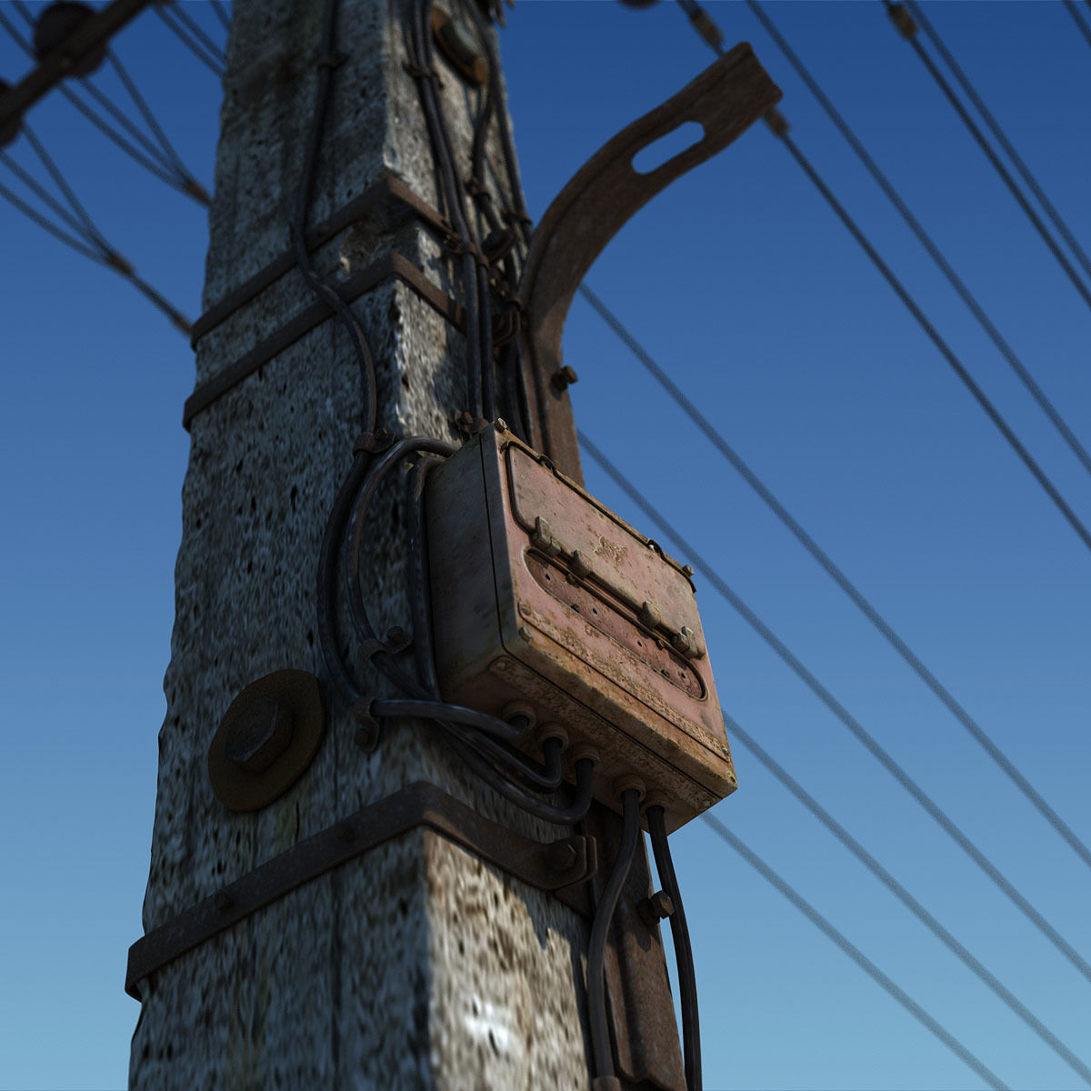 CloseUp - Electric Column scene render 3D model_3