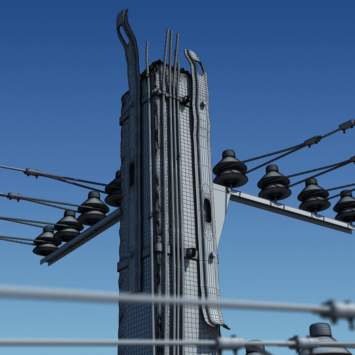 CloseUp - Electric Column scene render 3D model_8