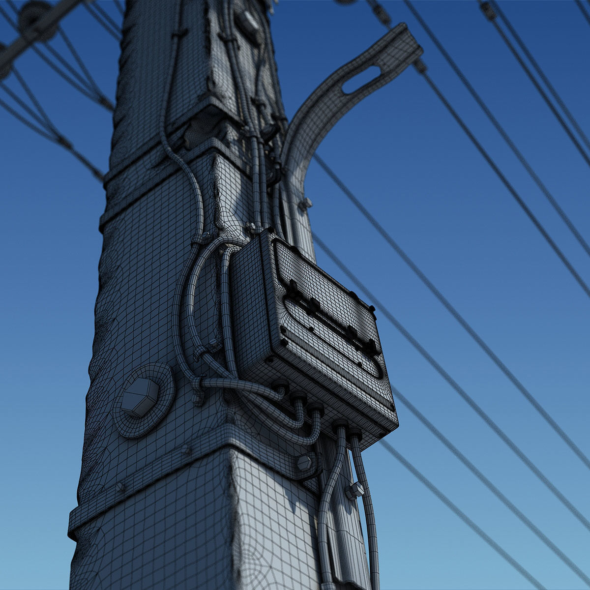 CloseUp - Electric Column scene render 3D model_7