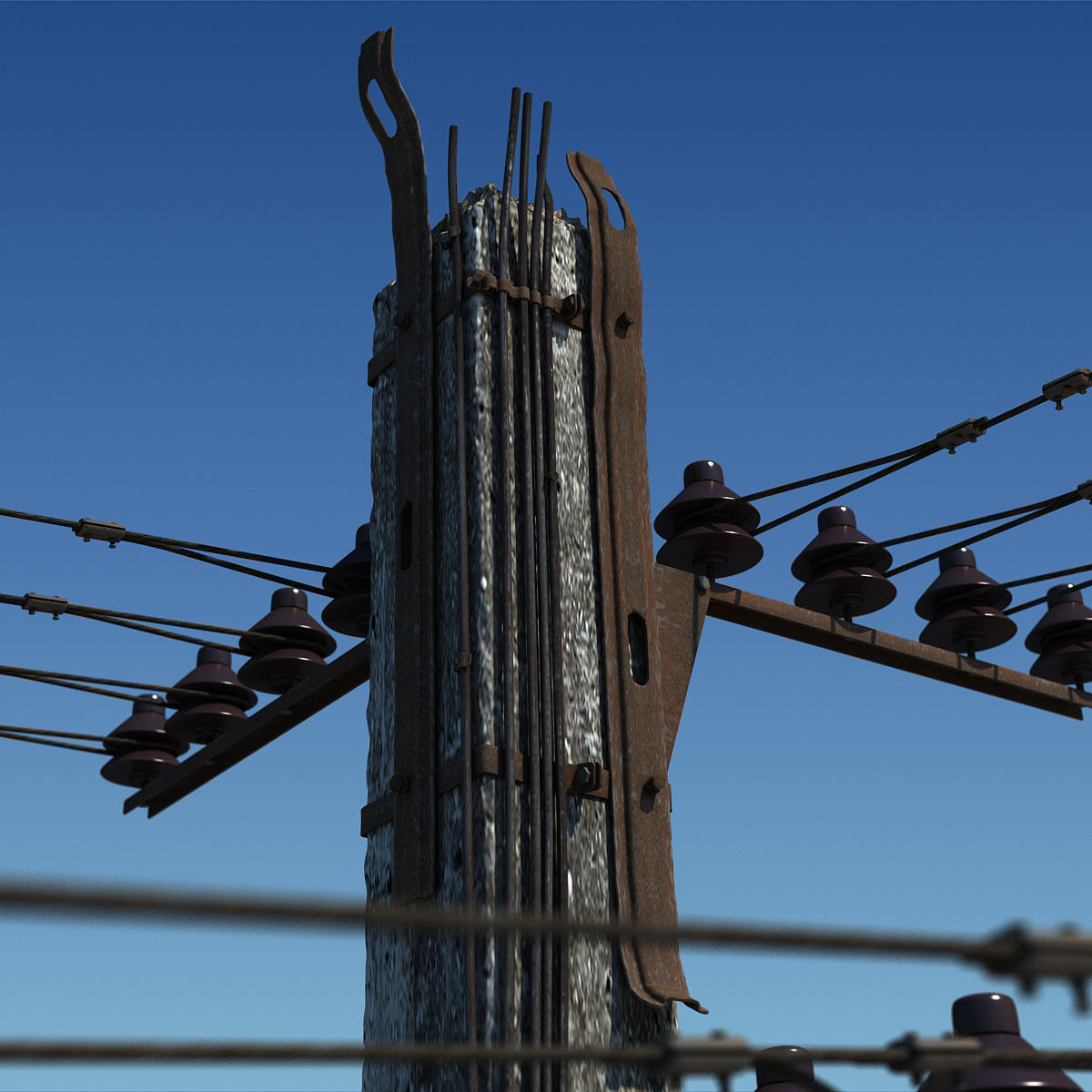 CloseUp - Electric Column scene render 3D model_2
