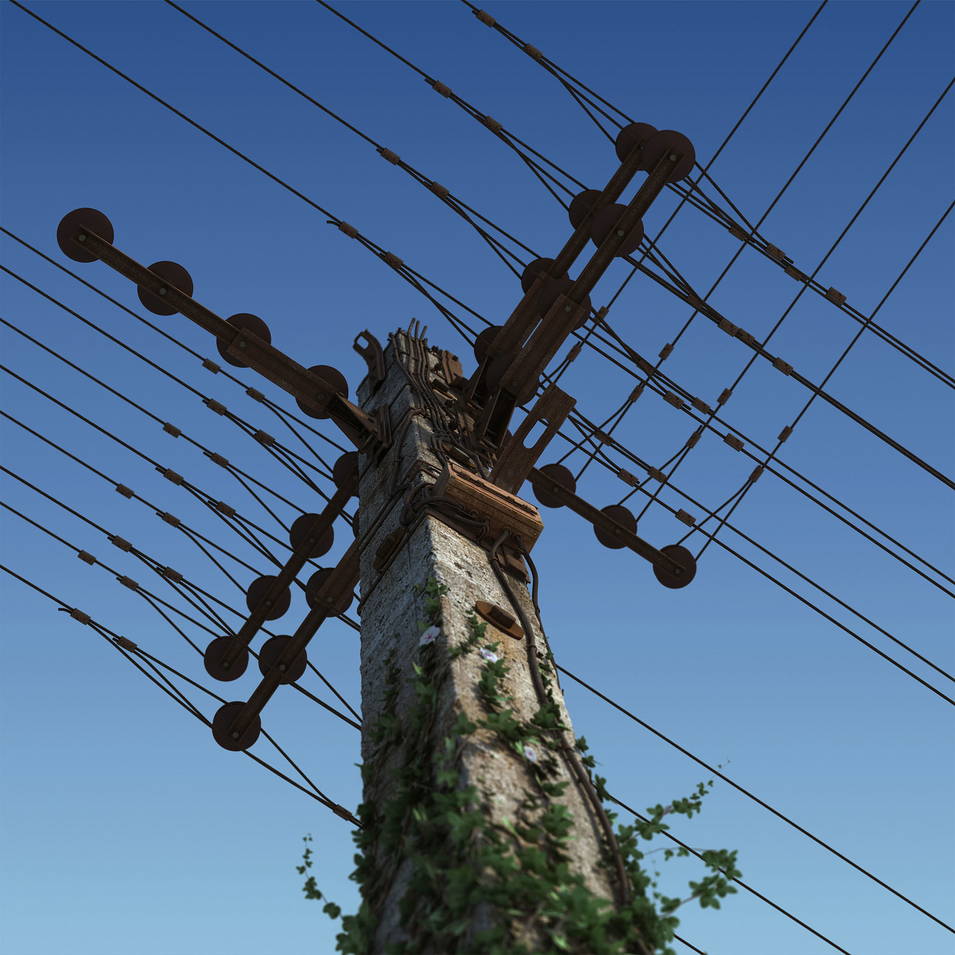 CloseUp - Electric Column scene render 3D model_1