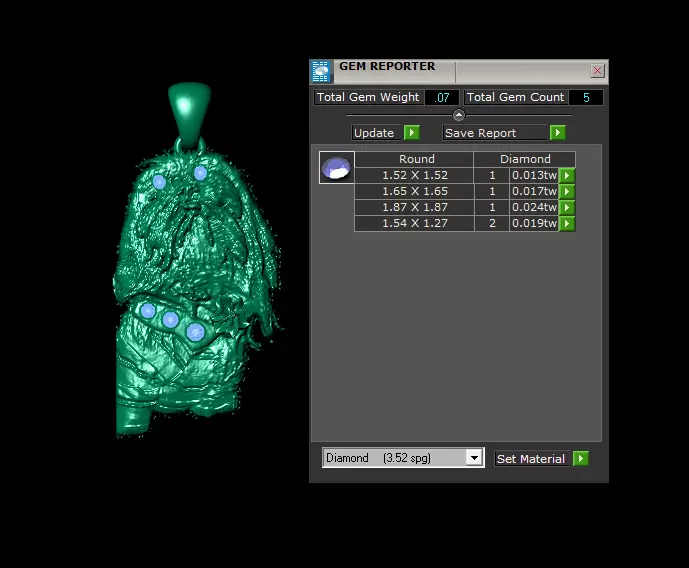 gold pendent of dog style with dimond  3D print model_6