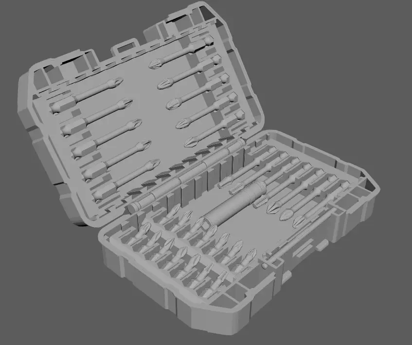Dewalt FLEX TORQUE SCREWDRIVING BIT SET 25 PIECES Low-poly 3D model_12
