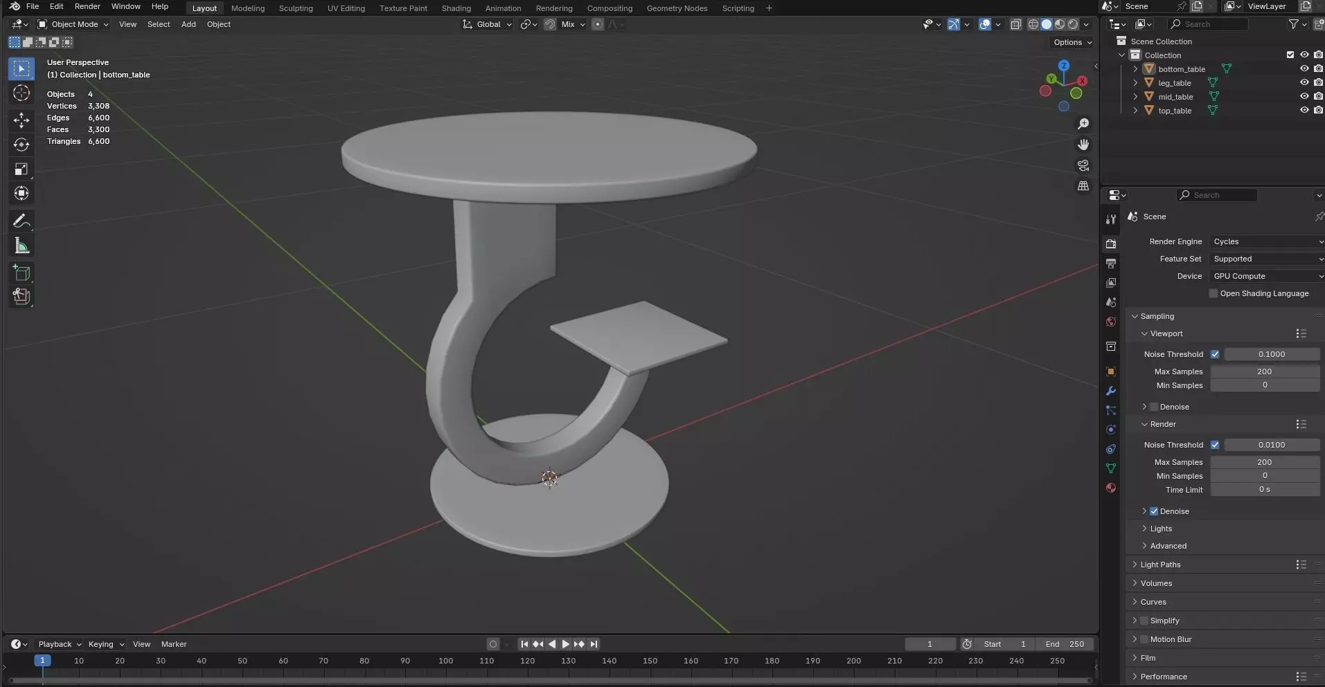Round Table CG17 3D model_7