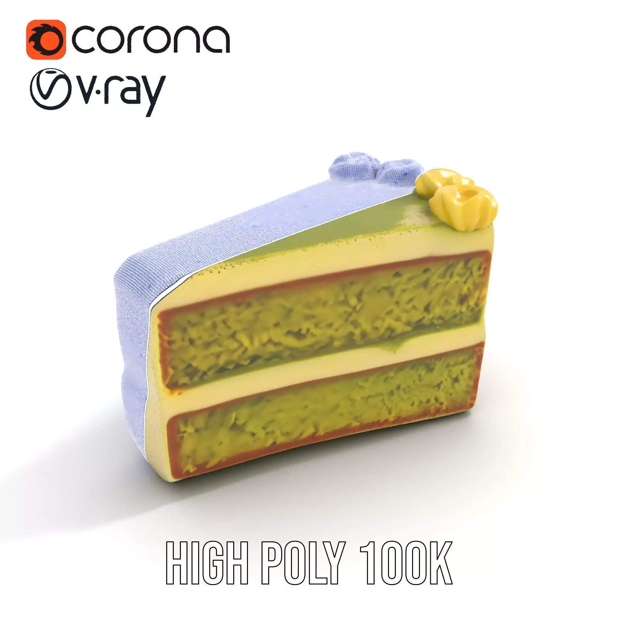 Matcha Cake Slice model pack Low-poly 3D model_34