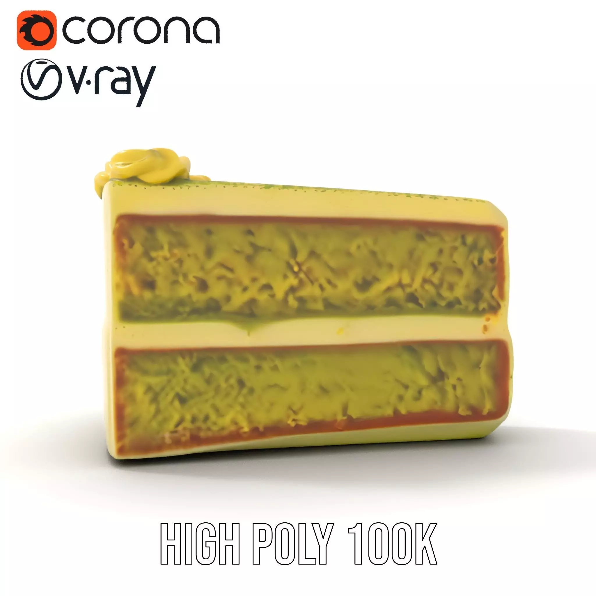 Matcha Cake Slice model pack Low-poly 3D model_22