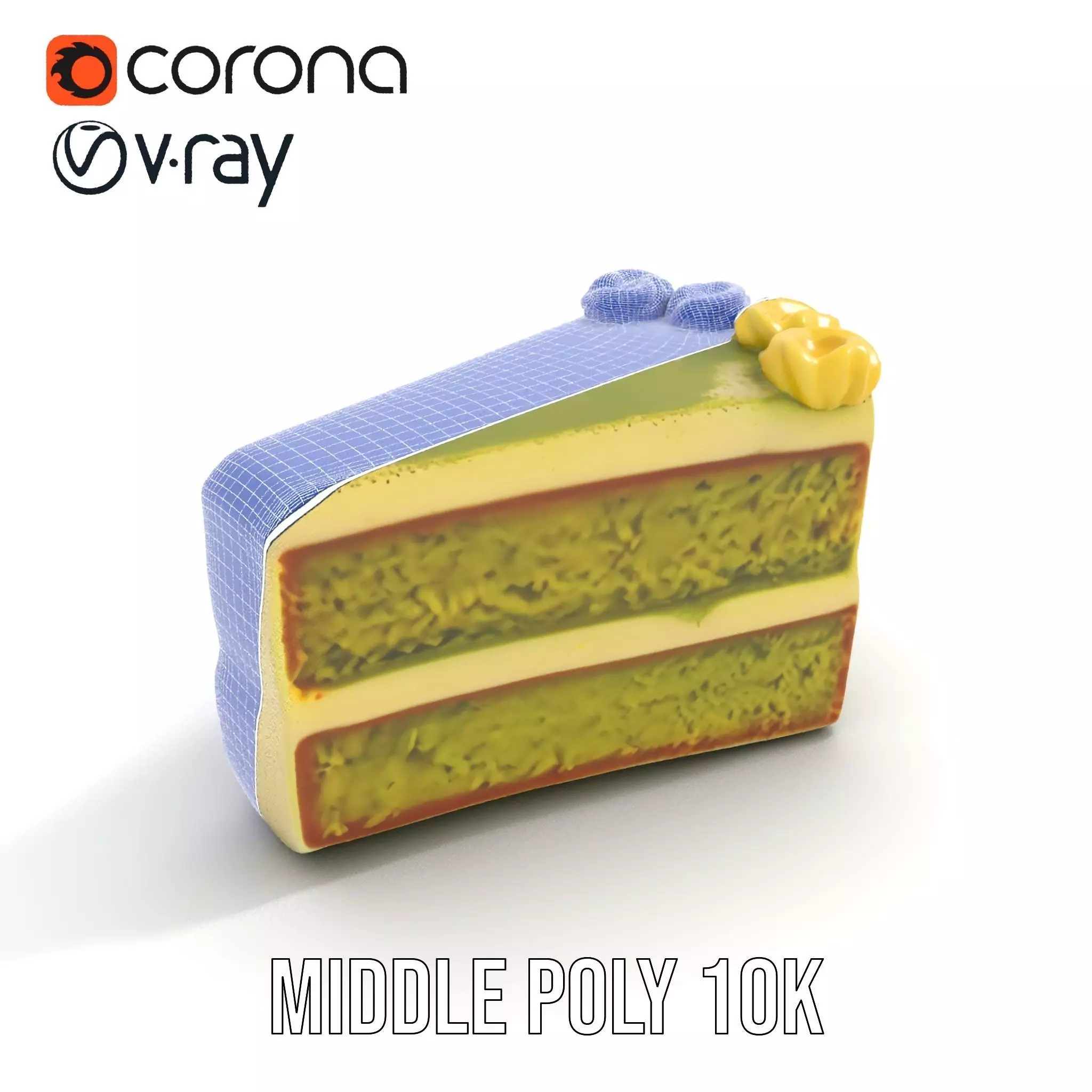Matcha Cake Slice model pack Low-poly 3D model_25