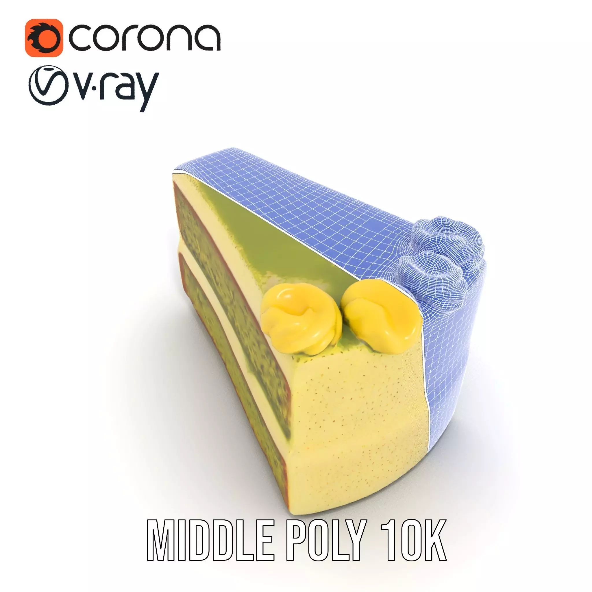 Matcha Cake Slice model pack Low-poly 3D model_14