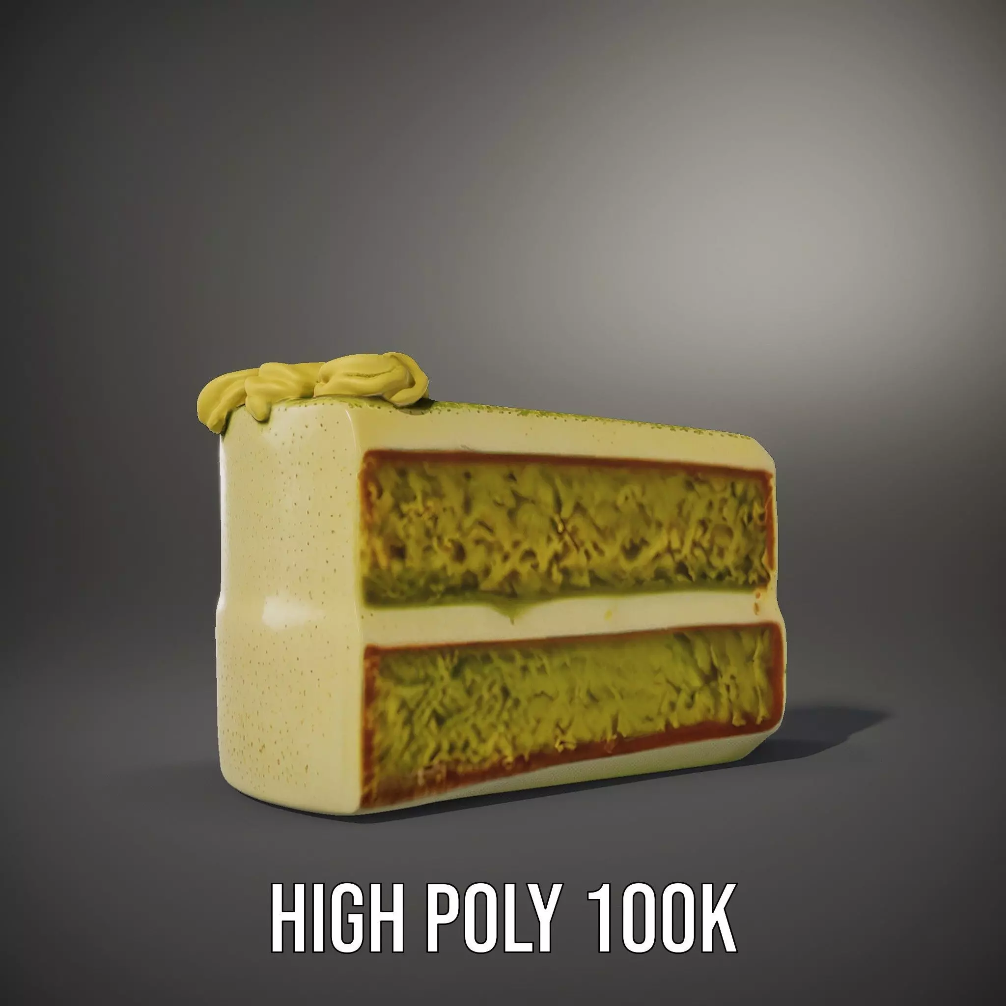 Matcha Cake Slice model pack Low-poly 3D model_11
