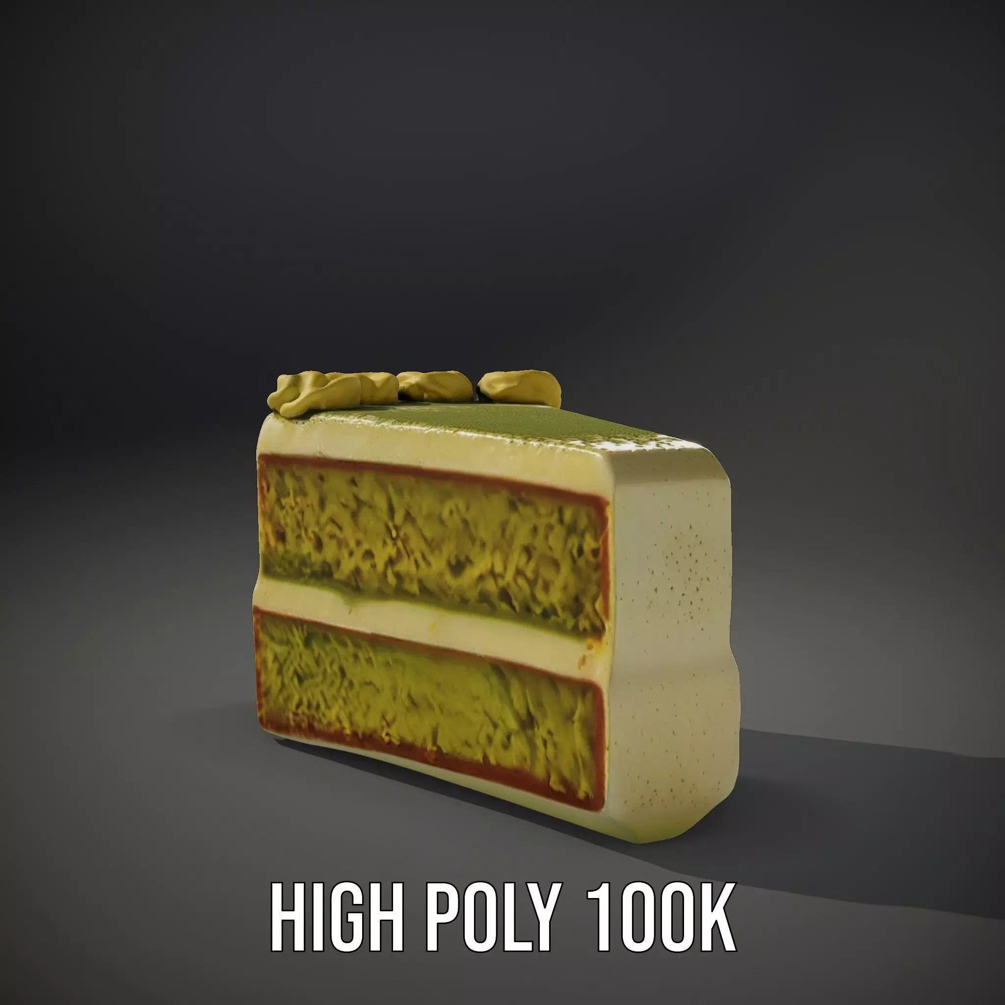 Matcha Cake Slice model pack Low-poly 3D model_9