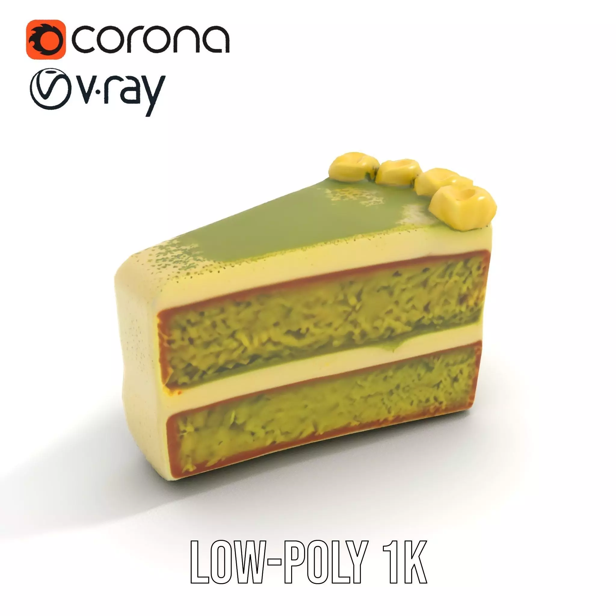 Matcha Cake Slice model pack Low-poly 3D model_28