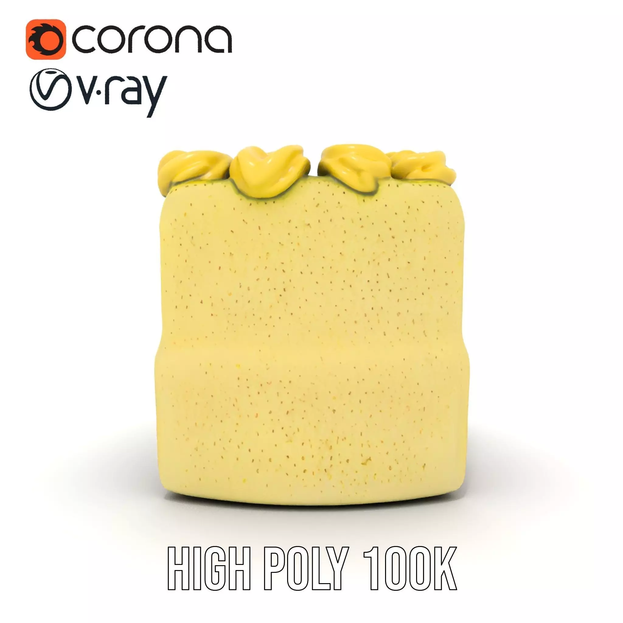 Matcha Cake Slice model pack Low-poly 3D model_16